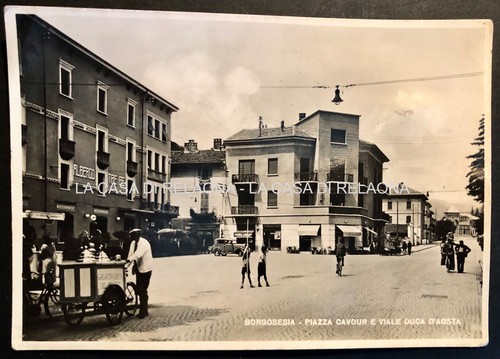 Cartolina borgosesia piazza - cartolina,