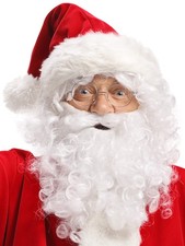 Parrucca Barba Berretto Sopracciglia Occhiali Babbo Natale Babbo Natale Bianco