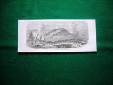 Gravure année 1860 un volcan à Java, d'après Steiger