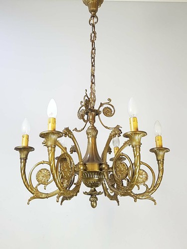 Lampadario bronzo sei luci - lampadario,
