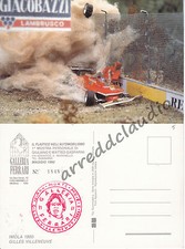 CARTOLINA 10 ANNI MORTE GILLES VILLENEUVE IMOLA 1980 GALLERIA FERRARI 1992