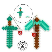 Clé USB Pioche Epée genre Jeu Minecraft Cube Cubique 4 8 16 32 64 128 256 512 Go