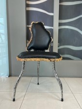 Sedia In Legno,acciaio e pelle