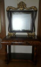 Mobile antico consolle Impero 1800 con specchio intarsi legno palissandro