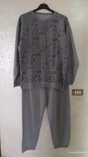 Pigiama uomo donna usato taglia forte maxi grigio tuta tempo libero casa 