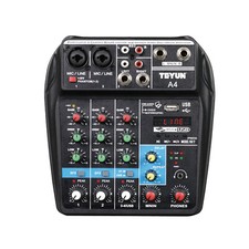 Teyun Microfono 4 Canali Mixer Digitale DJ Broadcast KTV Amplificatore Mixaggio 