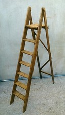 ECCEZIONALE SCALA RICHIUDIBILE IN LEGNO PRIMO 900 REALIZZATA ARTIGIANALMENTE