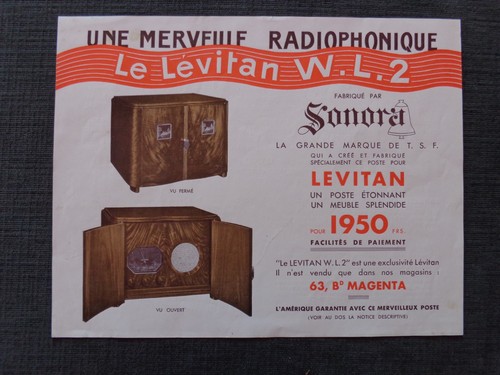 Radio valvole sonora levitan - valvole,