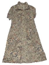 Abito Tunica Ginocchio Donna Taglia L Xl Sartoriale Vintage Floreale Camicia