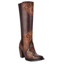 Stivali western Cuadra donna pitone marrone castagno CU561