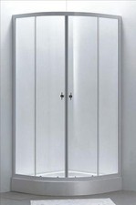 Box doccia semicircolare 80x80 90x90 cm vetro stampato alluminio bianco |2