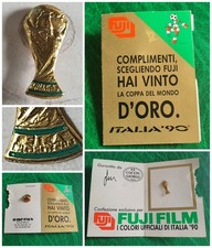 Distintivo calcio ⚽️ MONDIALI ?? ITALIA 90❗spilletta FUJI❗pin ORO❗Coppa Mondo❗