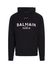 Felpa Balmain dalla Taglia XS alla Taglia XXL colore Nero logo grande Bianco