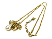 Collana Lunga Con Pendente CHANEL L23/C Dadi Coco Marca Perla Strass GP AB9921