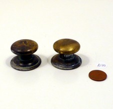 Coppia di pomelli manigliette maniglia ottone '800 ferramenta vintage antica