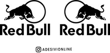 Adesivo Pretagliato  Coppia Scritta Logo Red Bull ??
