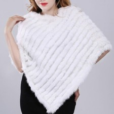 Poncho cappotto vera pelliccia