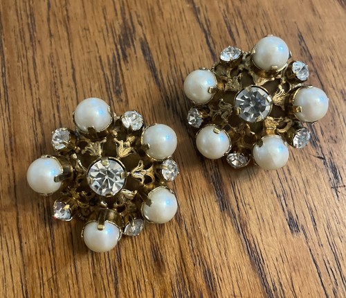 Orecchini perle con strass - orecchini,