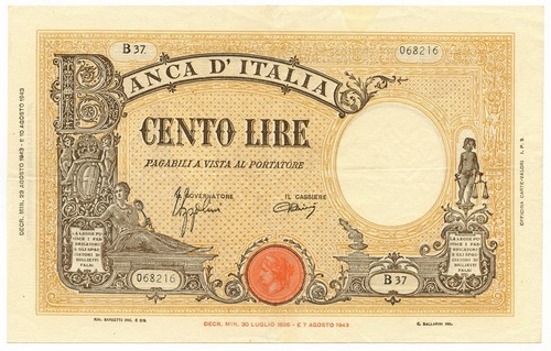 100 lire barbetti grande - 100,