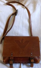 Armani Anni 80 Cartella Postino Borsa Tracolla Cuoio