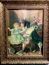 Stampa bambino e cucciolo