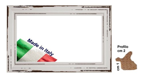 Cornice bianca shabby - in, legno