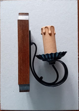 N.9 applique da parete per interni in legno e ferro.