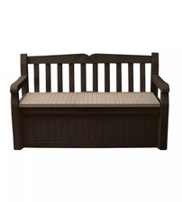 PANCHINA CASSAPANCA KETER "EDEN STORAGE BENCH" IN RESINA MARRONE, 140X60X84 CM