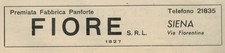 Pubblicita' Vintage Originale anni 50:Premiata Fabbrica Panforte Fiore, Siena