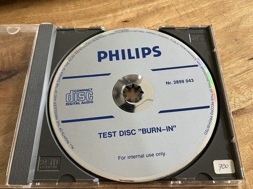 Philips test disc burn - test, "burn-in"