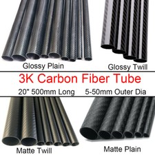 Tubo fibra di carbonio 20"