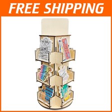 Versatile Organizer in Legno 4 Lati - Espositore Girevole 360° per Sottobicchieri e Altro