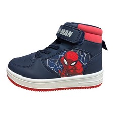 Sneakers Alte Bambino SPIDER-MAN Blu Rosse Scarpe Marvel Strappo Lacci Elastici