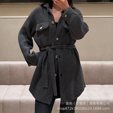 Giacca lunga Brunello Cucinelli donna invernale nuova moda casual cintura risvolto