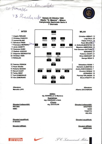 Distinta gara inter milan - gara, inter-milan