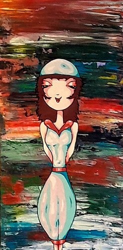 Acrylique sur toile portrait - acrylique,