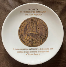 Piatto By Piero FORNASETTI Moneta Di Filippo IV Re Di Spagna Duca Di Milano