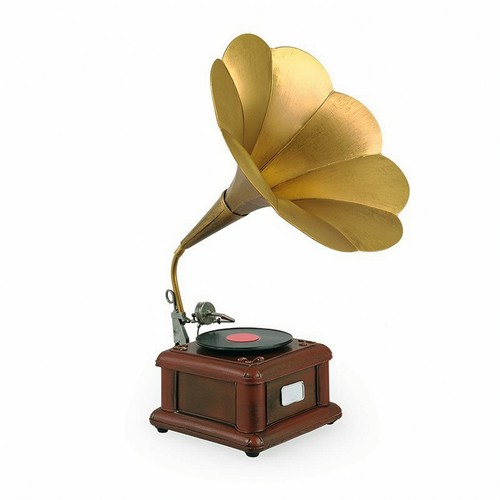 Grammofono con tromba vintage - grammofono,