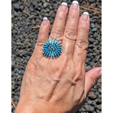 Anello zuni turchese grappolo - anello,