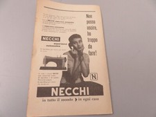 Pubblicità su pagina originale anni 50 Advertising vintage NECCHI 