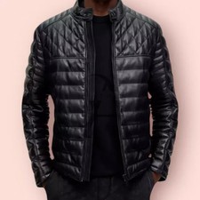 Piumino uomo nero vera pelle