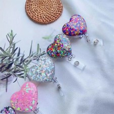 Porta badge retrattile glitter