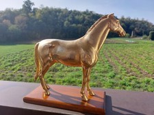 DE WAN Objet d'art MILANO SCULTURA DI CAVALLO HORSE GOLD  ORO 24 Kt.