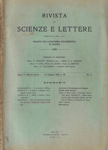 Rivista scienze lettere - rivista,