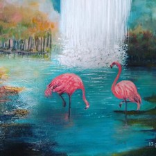 Dipinto "Serenità" : cascata