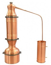 Distillatore in rame con colonna per oli essenziali 
