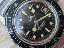 Bracciale donna vintage Titus Calypsomatic 7845 diver con quadrante dorato, patina, orig