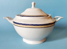 Mondial Casa zuppiera in porcellana decoro blu e oro