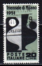 ITALIA REPUBBLICA   1951 - IX triennale di Milano 20 Lire USATO
