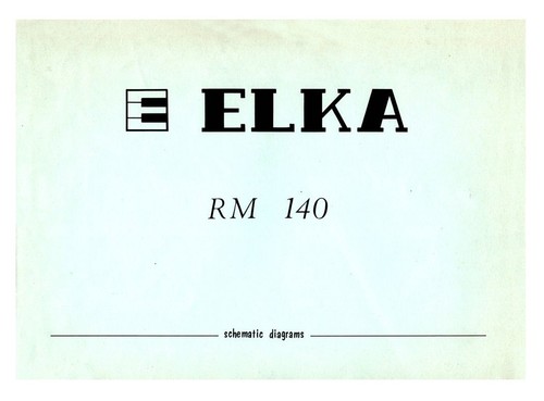 Elka 140 service manual - elka, rm-140